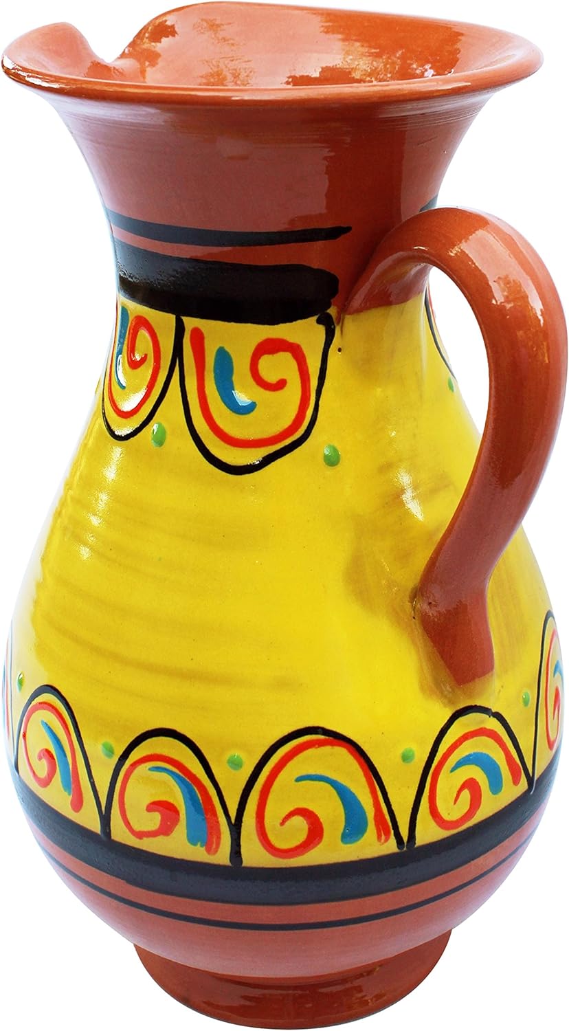 Cactus Canyon Ceramics Spanish Terracotta 2 Quart Pitcher, Yellow