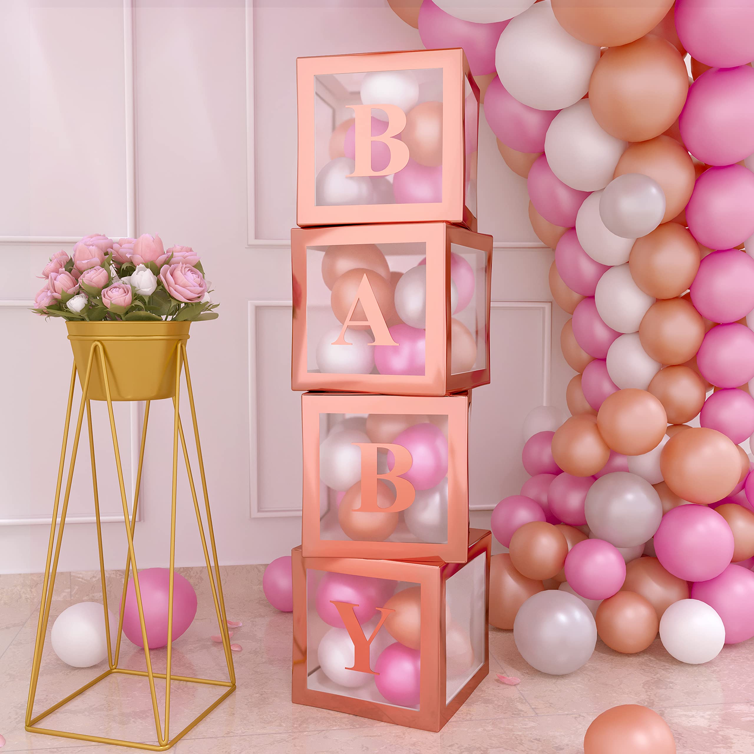 BaraBox 1-Set Baby Shower Boxes (Rose Gold)