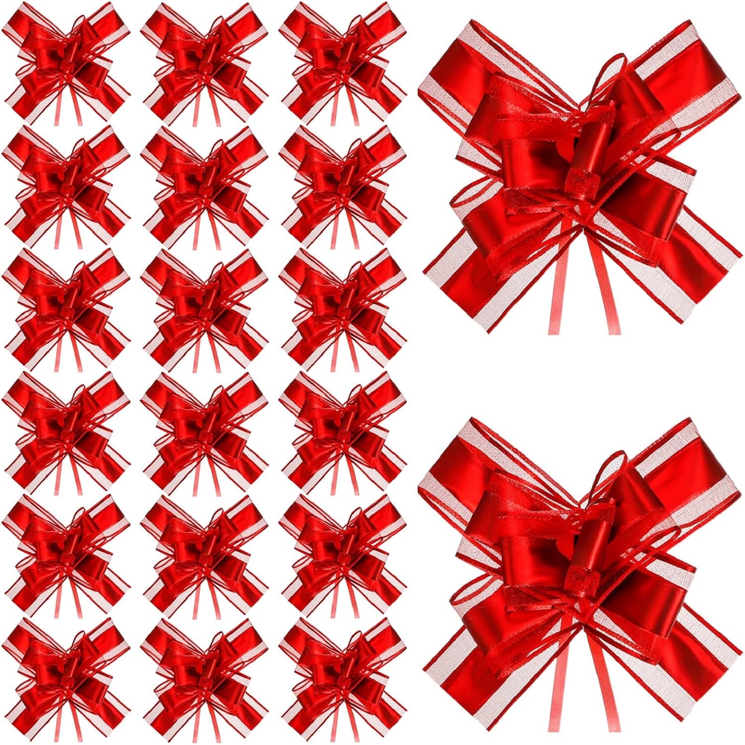 upain 20 Pack Pull Bows Gift Wrapping Bows Large Organza Present Pull