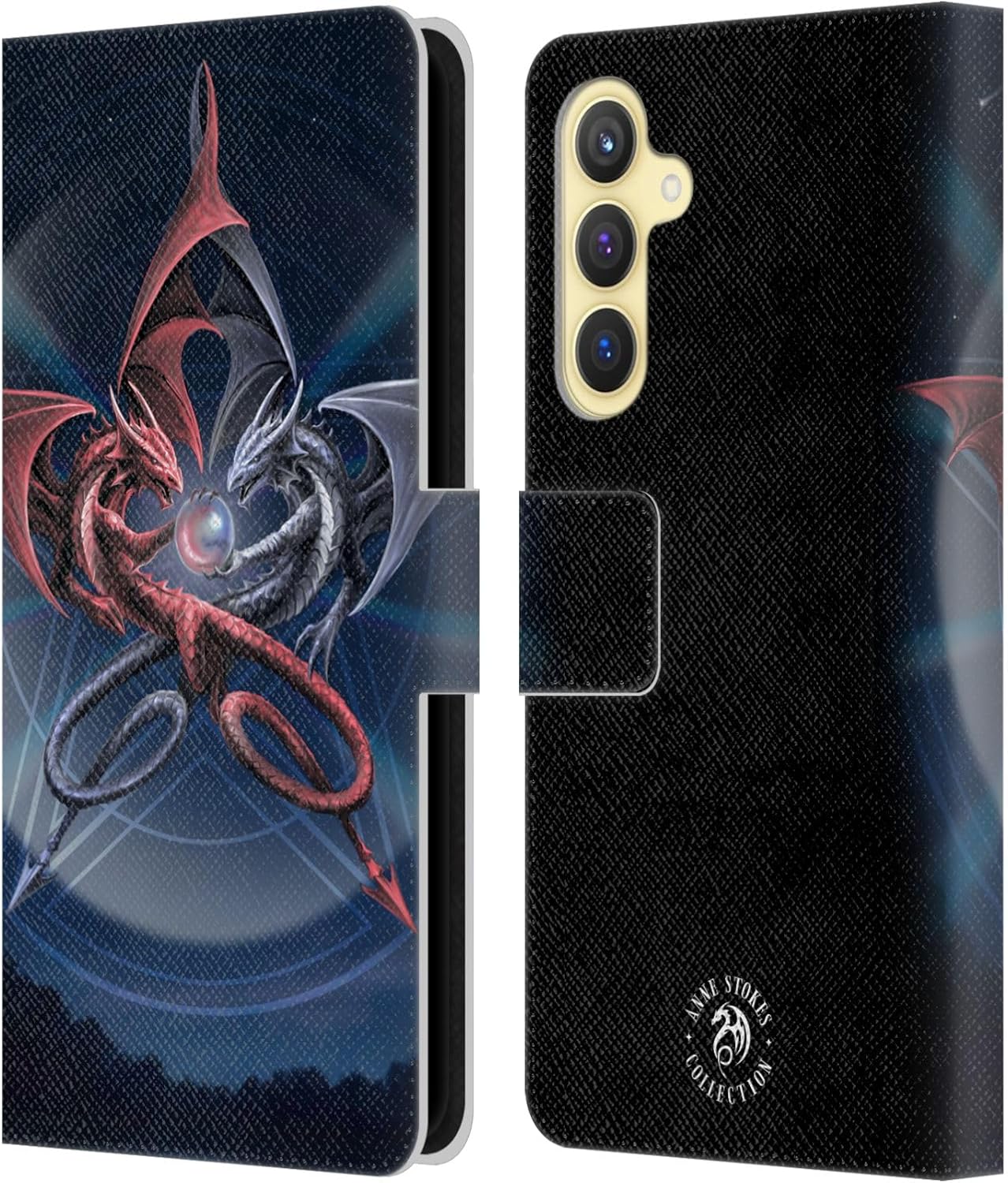 Head Case Designs Officially Licensed Anne Stokes Pentagram Dragons 3 Leather Wallet Case Compatible with Samsung Galaxy S23 FE 5G
