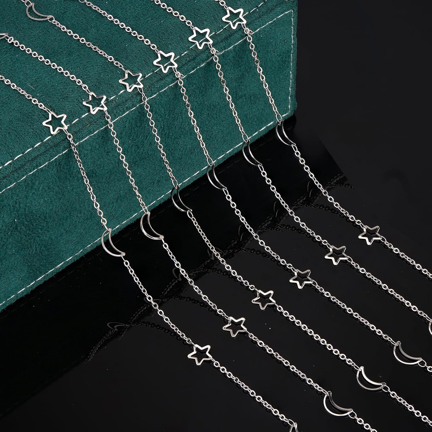 UMAOKANG 16.4 Feet Hollow Star Moon Chains for Jewelry Making Stainless Steel Cable Chain Bulk for Jewelry DIY - Image 5