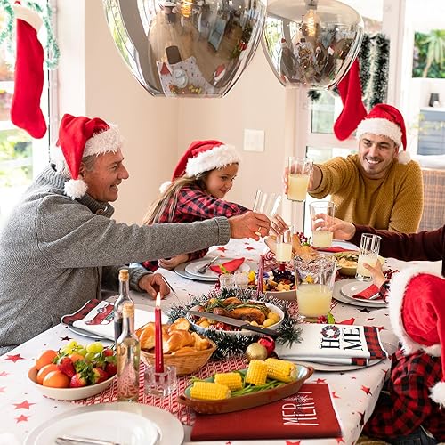 Miniatura 6 de Bencailor Juego de 4 toallas de cocina navideñas decorativas para platos de té, toallas de mano para baño de Navidad, 15.75 x 23.62 pulgadas (rojo,