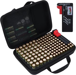 Case Compatible with Tester,Stores 74*AAA and 48*AA Batteries | Lightweight Carry, Secure Storage, Convenient Zipper, Soft Interior