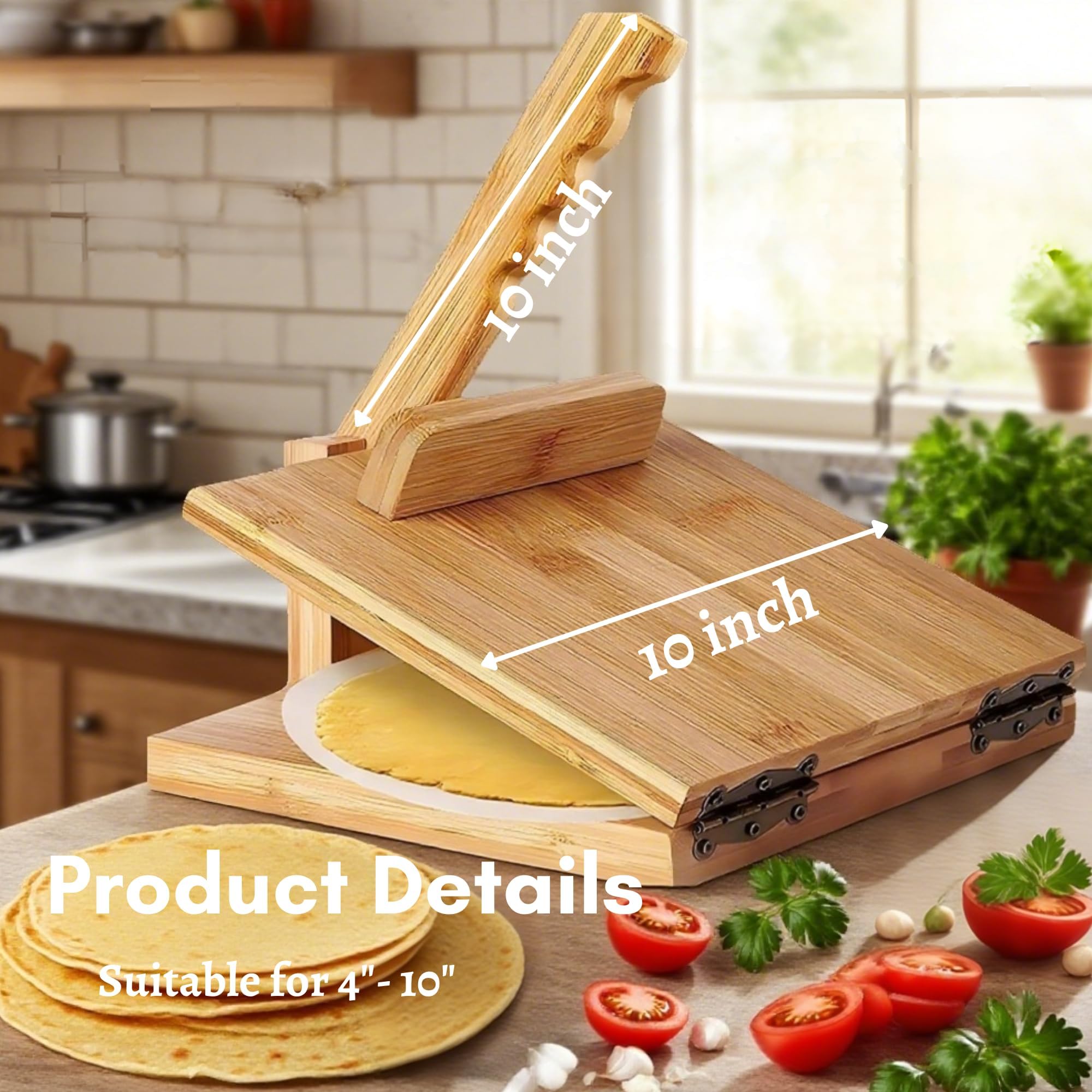 Bamboo Tortilla Press - Make Authentic Tortillas! -4