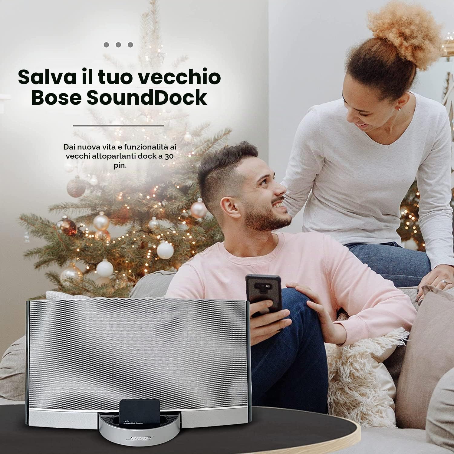 LAYEN i-DOCK 30 Pin Ricevitore Hi-Fi Adattatore Bluetooth Musica stereo wireless con aptX e multi coppia (non adatto per auto)