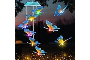 Colorful Solar Lighted Hanging Mesh Orb with Dancing Butterflies