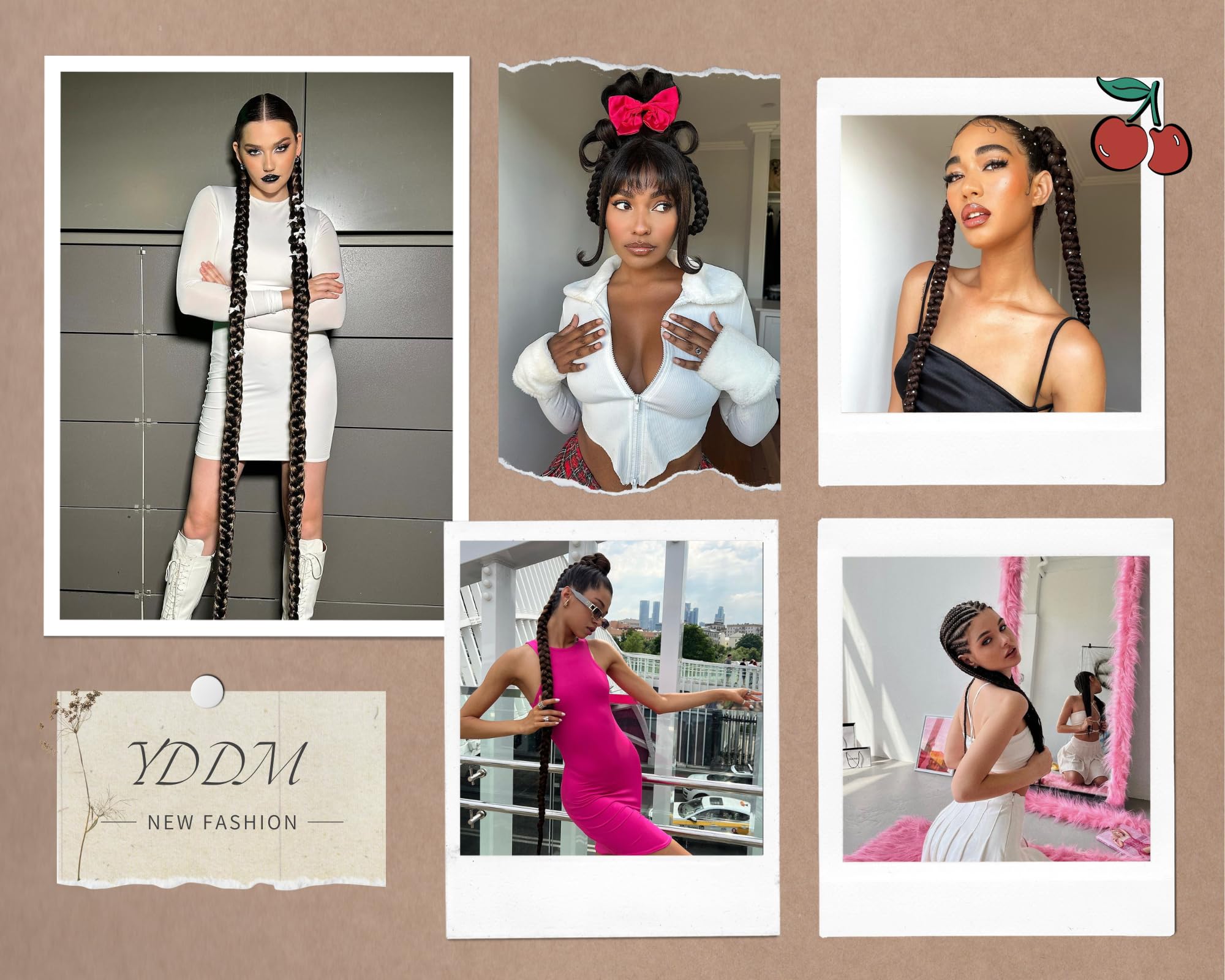 YDDM Capelli Per Treccine Africane Marrone Extension Treccine Texture Yaki Easy Install per Principianti 32 Pollici 3 Pezzi Capelli Leggeri e Naturali per Box Braids, Twist e Crochet
