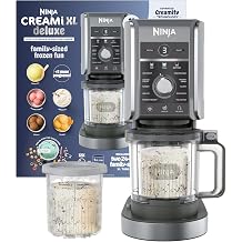 Ninja CREAMi Deluxe Ice Cream Maker | 11-in-1 Create Frozen Desserts, Sorbet, Milkshakes, Yogurt &amp; More | Includes 2 Dishwasher Safe XL 24 Oz. Tubs with storage lids | Silver | NC501