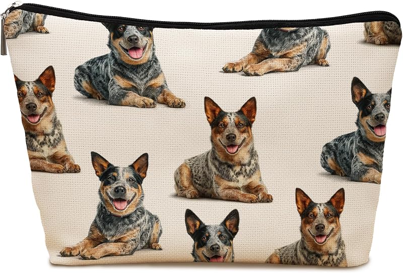 Necessaire de maquiagem LRyeisahh com estampa Australian Cattle Dog e zíper