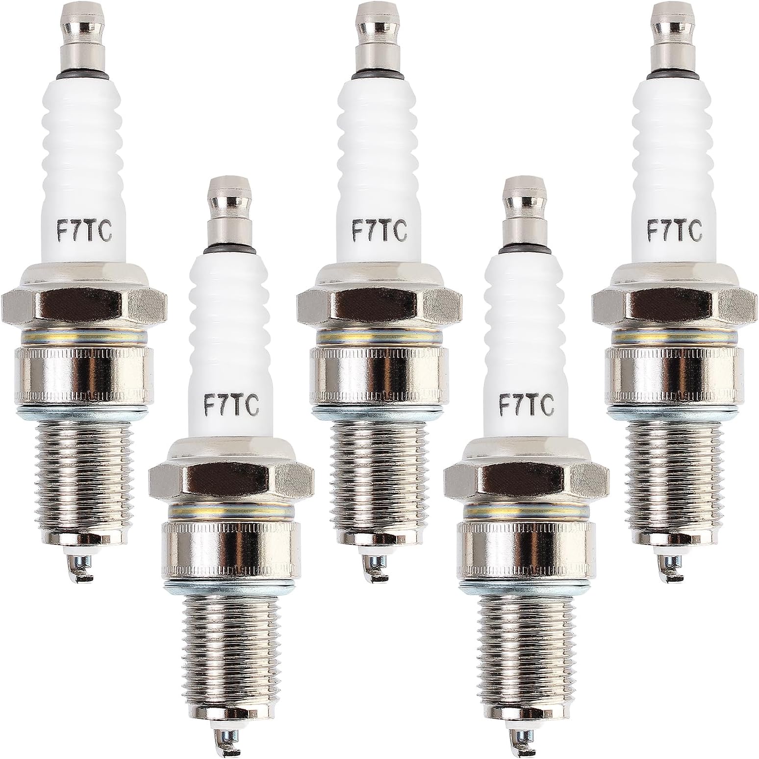 Spark Plug F7TC for GX120 GX160 GX200 GX240 GX270 GX340 GX390 Generator Lawnmower Tractor Rototiller Water Pump Gokart Mini Bike Tillage Polishing Machine 177F 182F Pack of 5