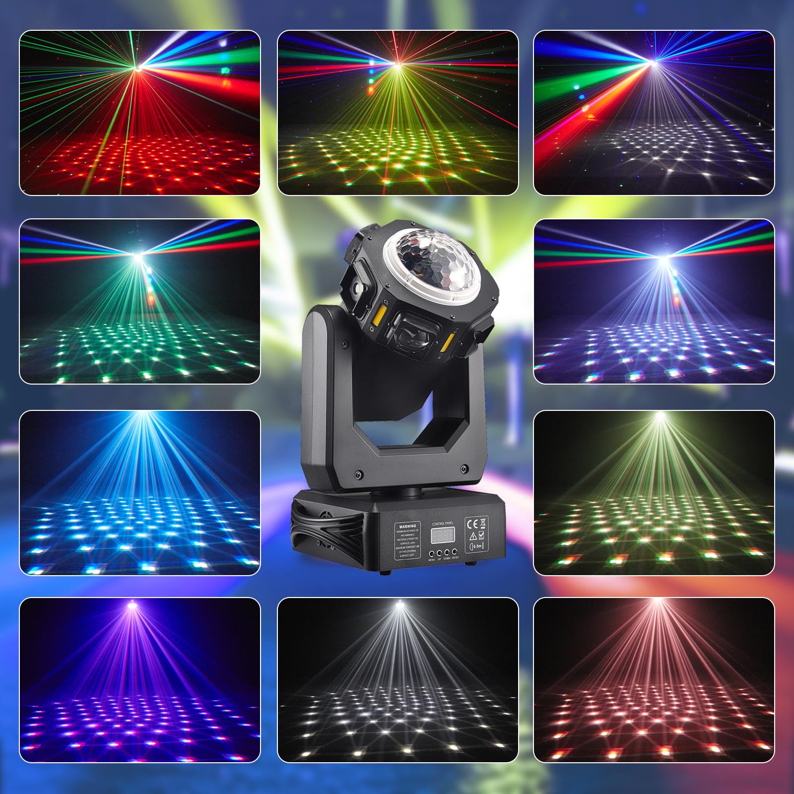 Luce da discoteca per festa, testa mobile, ZS101, proiettore LED RGB DJ controllato da musica, luci da discoteca, effetto DMX, per KTV, riunione familiare, matrimonio, compleanno, Halloween