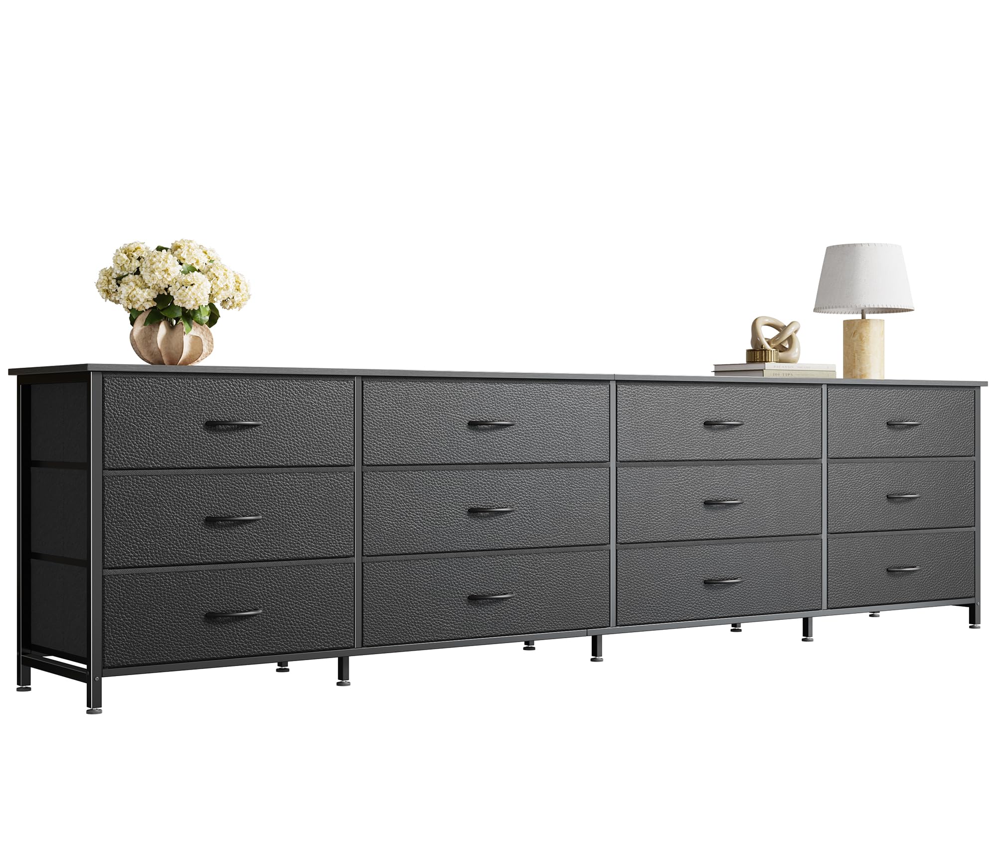 Huuger 78.7 Inch Long Dresser for Bedroom, 12 Drawer Dresser for Closet