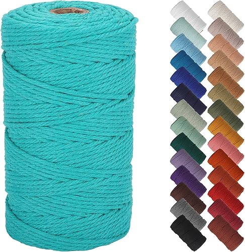 Miniatura 202 de NOANTA - Cuerda de macramé color marrón amarillento, 1/8 pulgadas (3 mm) x 109 yardas (100 metros), cuerda de algodón colorido para colgar