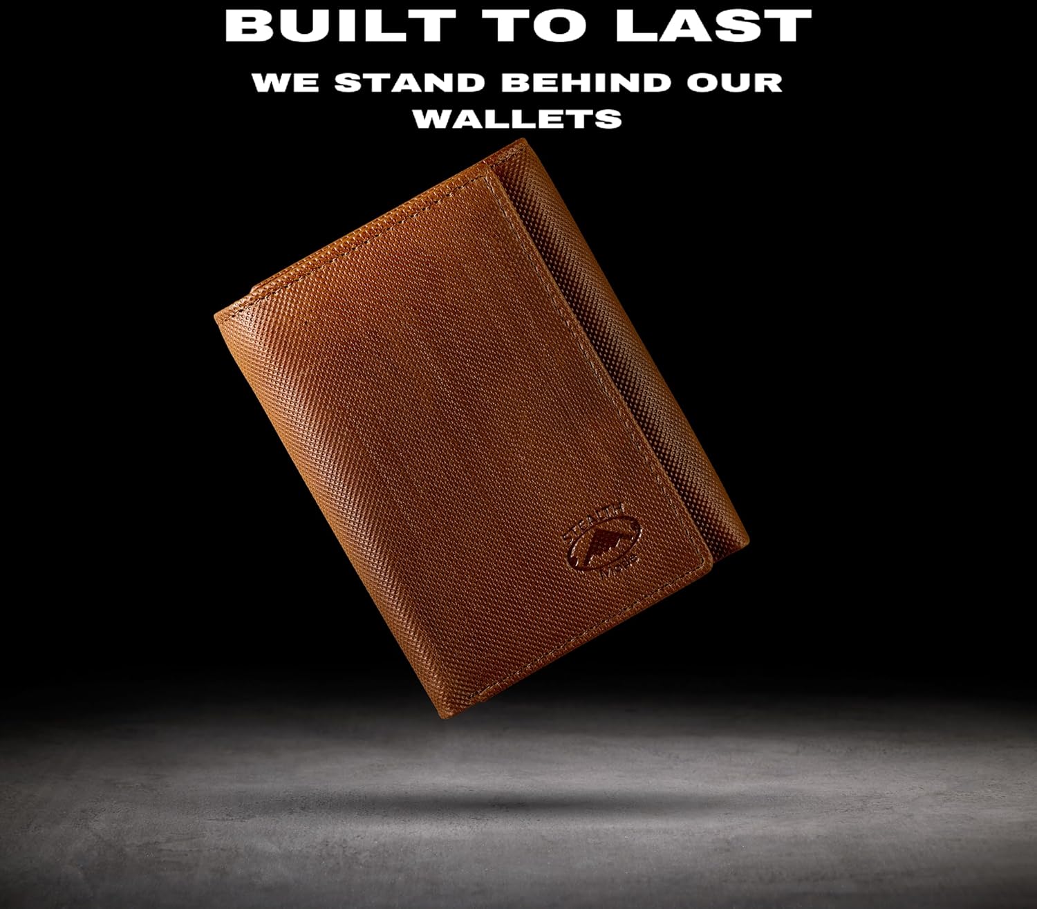 Stealth Mode Trifold Wallet - RFID Blocking Wallet with Flip ID Holder - Leather Case for Money, Credit Cards - Mens Organizer, Divided Billfold, Identity Protection - Men's Gifts (Brown Crunch)