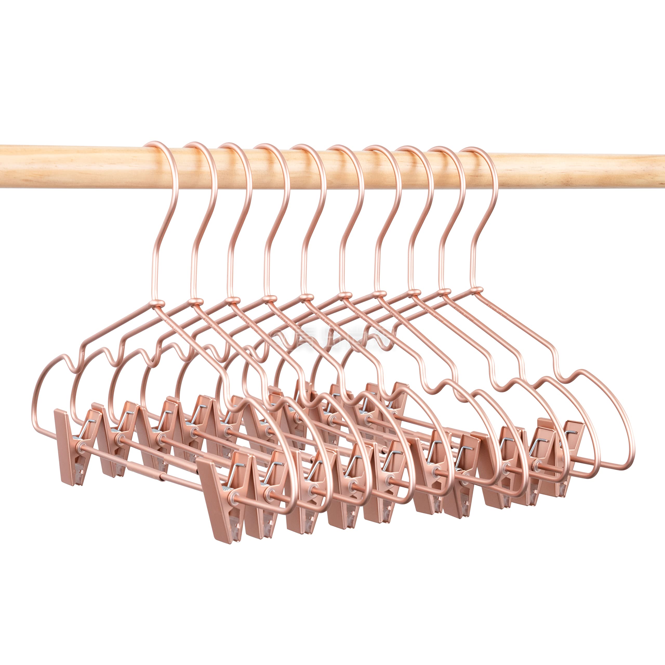 Koobay 30-Pack Gold Kids Baby Hangers - 12.6 Inch Non-Slip Coated Wire Hangers, Space Saving For Closet