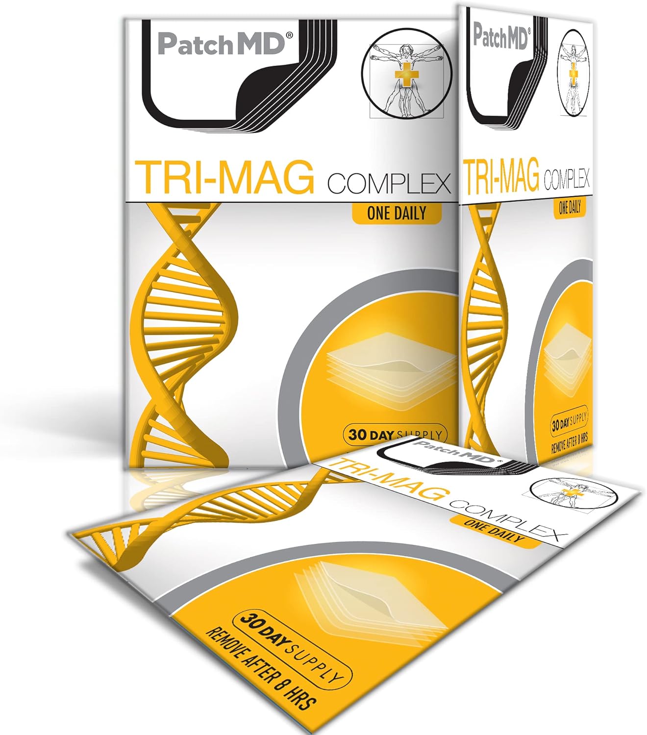 PatchMD Tri Magnesium Complex – 30 Daily Topical Patches. 100% Natural & Vegan. Allergy & Filler Free. High Absorption More bioavailable. Suitable for Sensitive stomachs & bariatric.