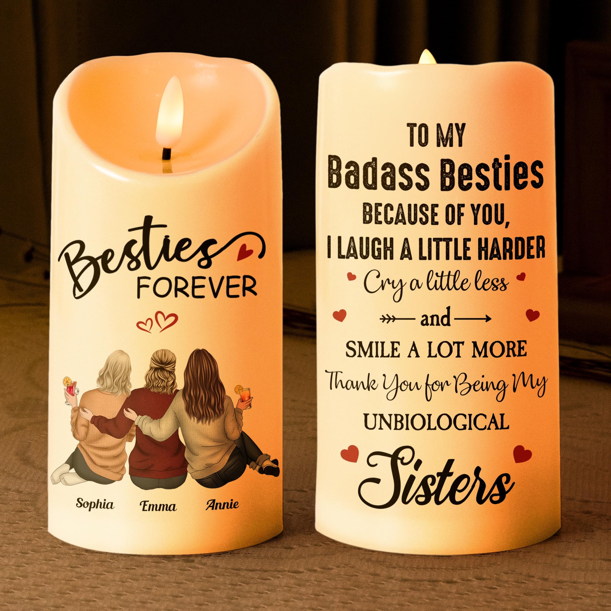 True Friendship Transcends Distance And Time - Bestie Personalized Custom LED Candle - Christmas Gift For Best Friends