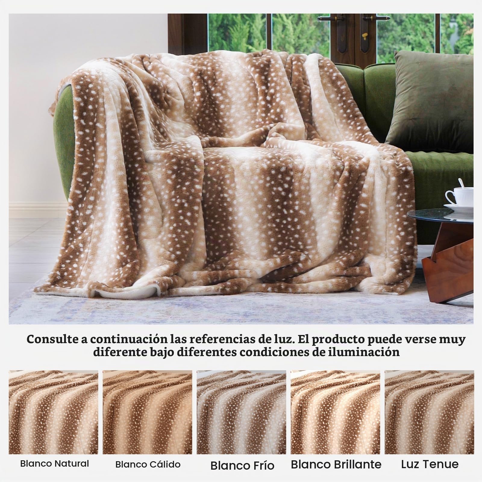 Cozy Bliss Manta de piel sintética de lujo con estampado de rayas de animales, no se desprende, manta sherpa de doble cara, súper suave, esponjosa, gruesa, cálida, decoración del hogar para sofá, cama