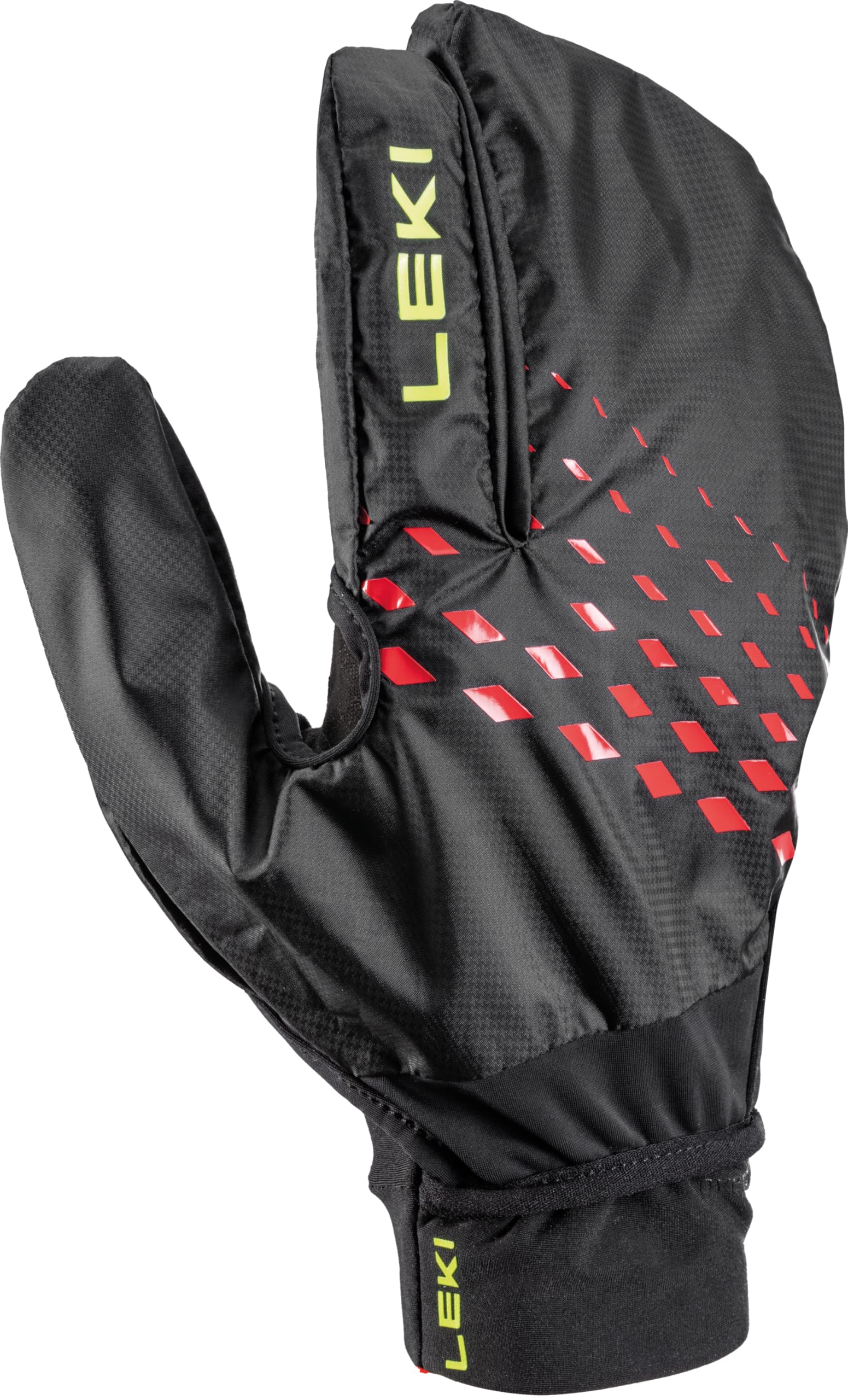 LEKI Ultra Trail Storm Handschuhe, Black-red-Neonyellow, EU 9