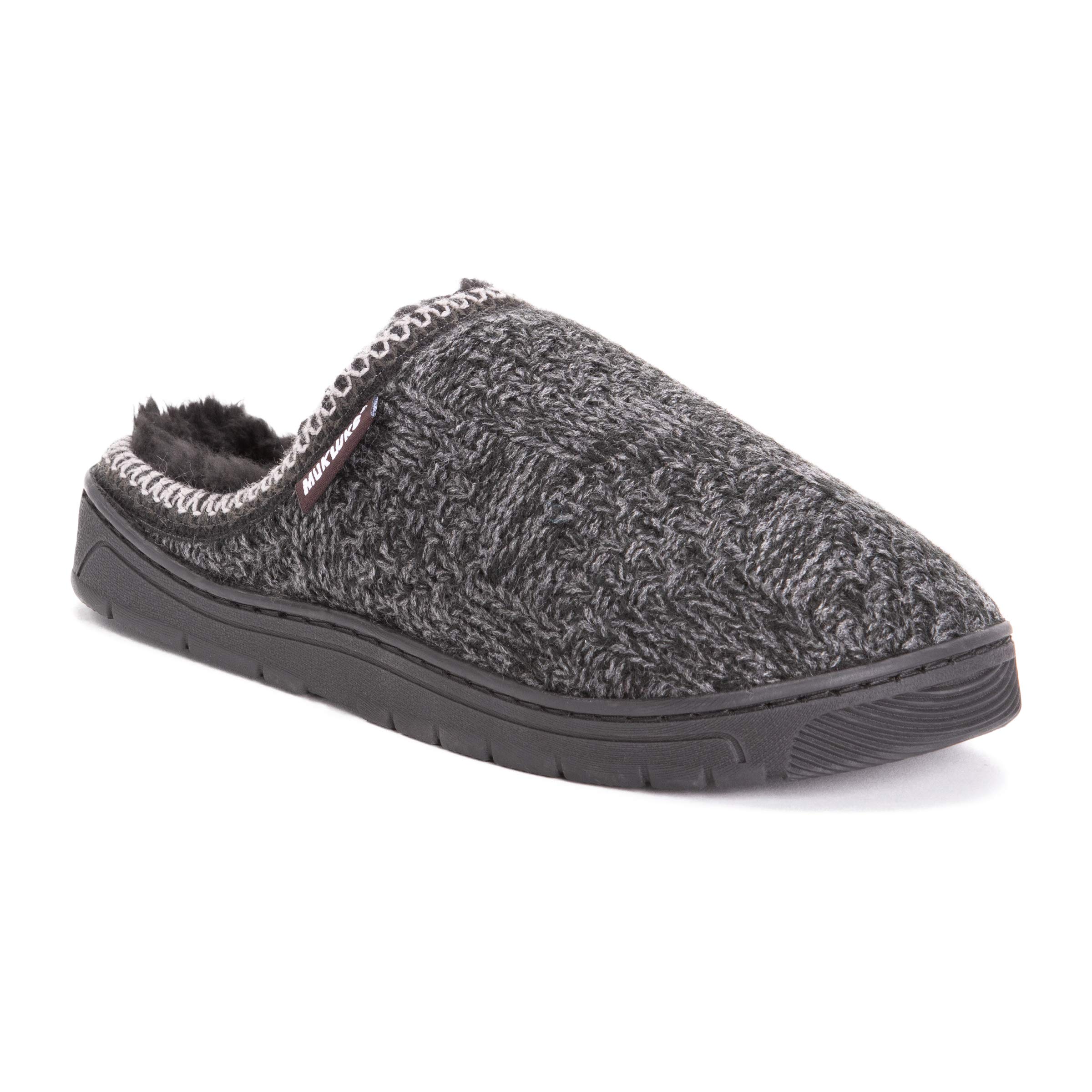 MUK LUKS Men's Gabriel Clog Slippers, Black, 10/11.5 UK