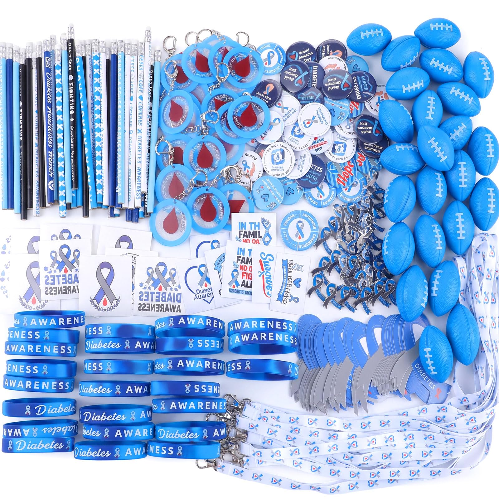 Hollowfly 400 Pcs Diabetes Awareness Item Bulk Type 1 Diabetes Accessories