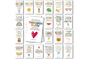 60 Mini Scripture Prayer Cards with Assorted Bible Verses for Children’s Bible...