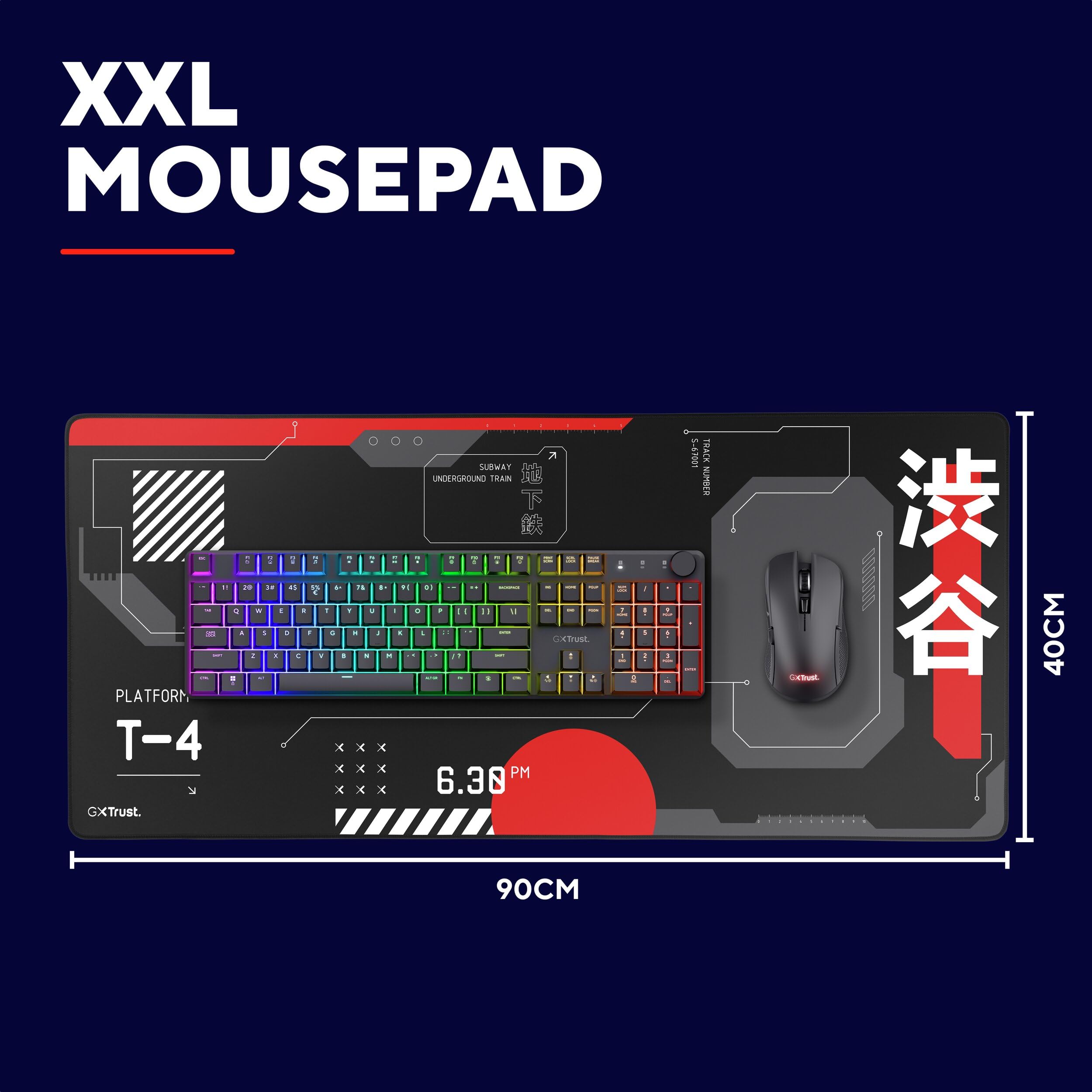 JIALONG XXL Speed Gaming muismat zwart 900 x 400mm, XXL muismat, zeegolf bureauonderlegger, waterdicht, antislip muismat voor computer, pc en laptop