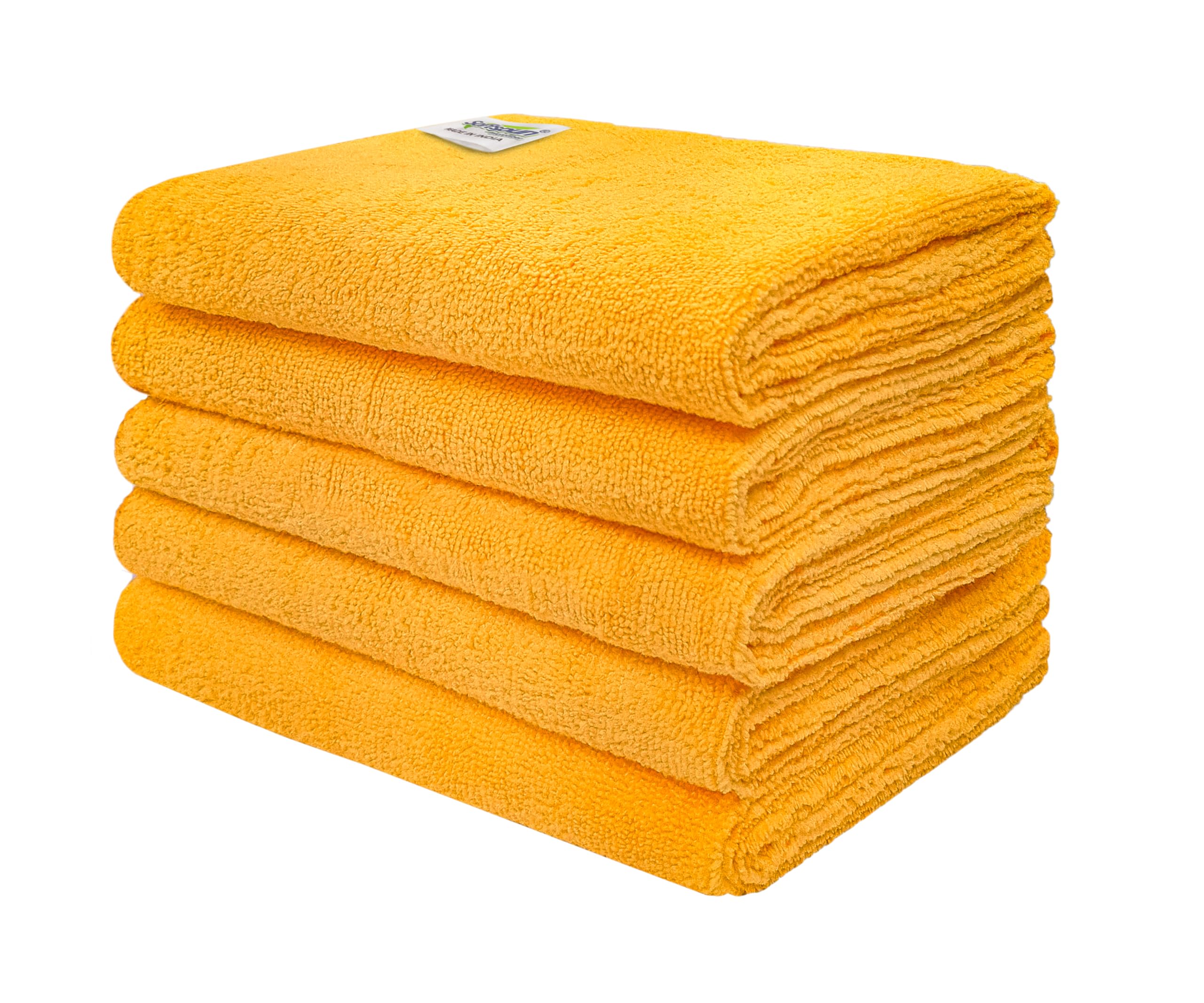 SOFTSPUN Microfiber Cloth - 5 pcs - 40x60 cms - 340 GSM Orange Thick Lint & Streak-Free Multipurpose Cloths Automotive Microfiber Towels for Car Bike Cleaning Polishing Washing & Detailing.-image-18