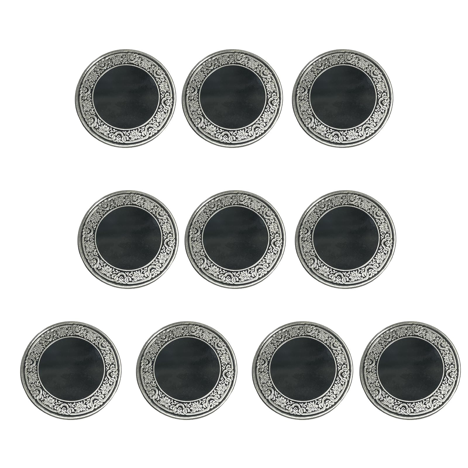 Buxuaaaa Silver 10Pcs Flower Edged Blanks Coin 40Mm Diameter For Customizable Engraving Projects Commemorative Comes With Clear Case Metal Coin