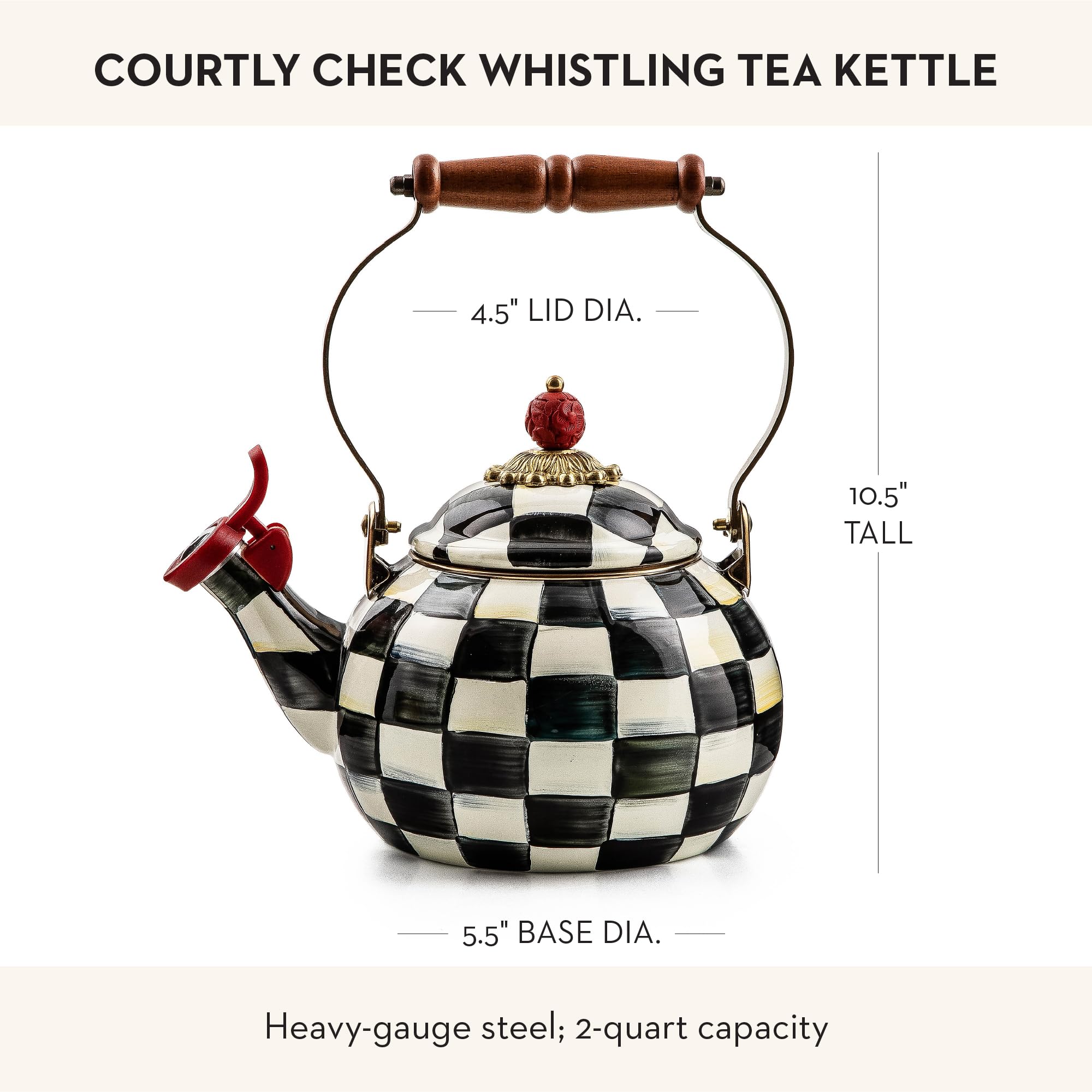 Amazon.com: MACKENZIE-CHILDS Enamel Whistling Tea Kettle