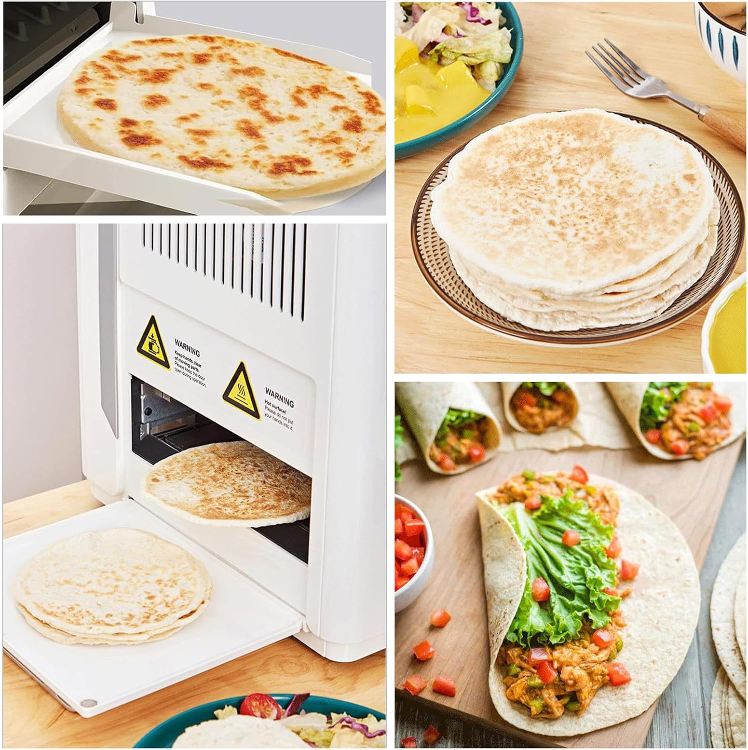 Naan maker creates fresh, warm flatbread.