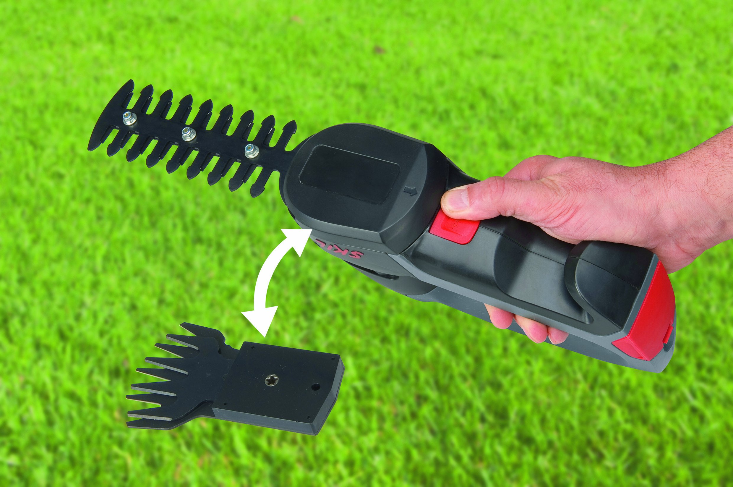 Skil 0750AA - Tijeras cortacésped/cortacetos (2 baterías litio de 4,8 V/ 1,3 Ah, batería de repuesto, cargador, 2 cuchillas, Easy Storage)