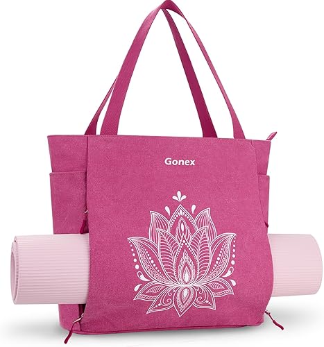 Miniatura 18 de Gonex Bolsa para Esterilla de Yoga, Bolsa Grande con Múltiples Bolsillos para Mujeres y Hombres, Portador de Esterilla de Lona, Cremallera Completa