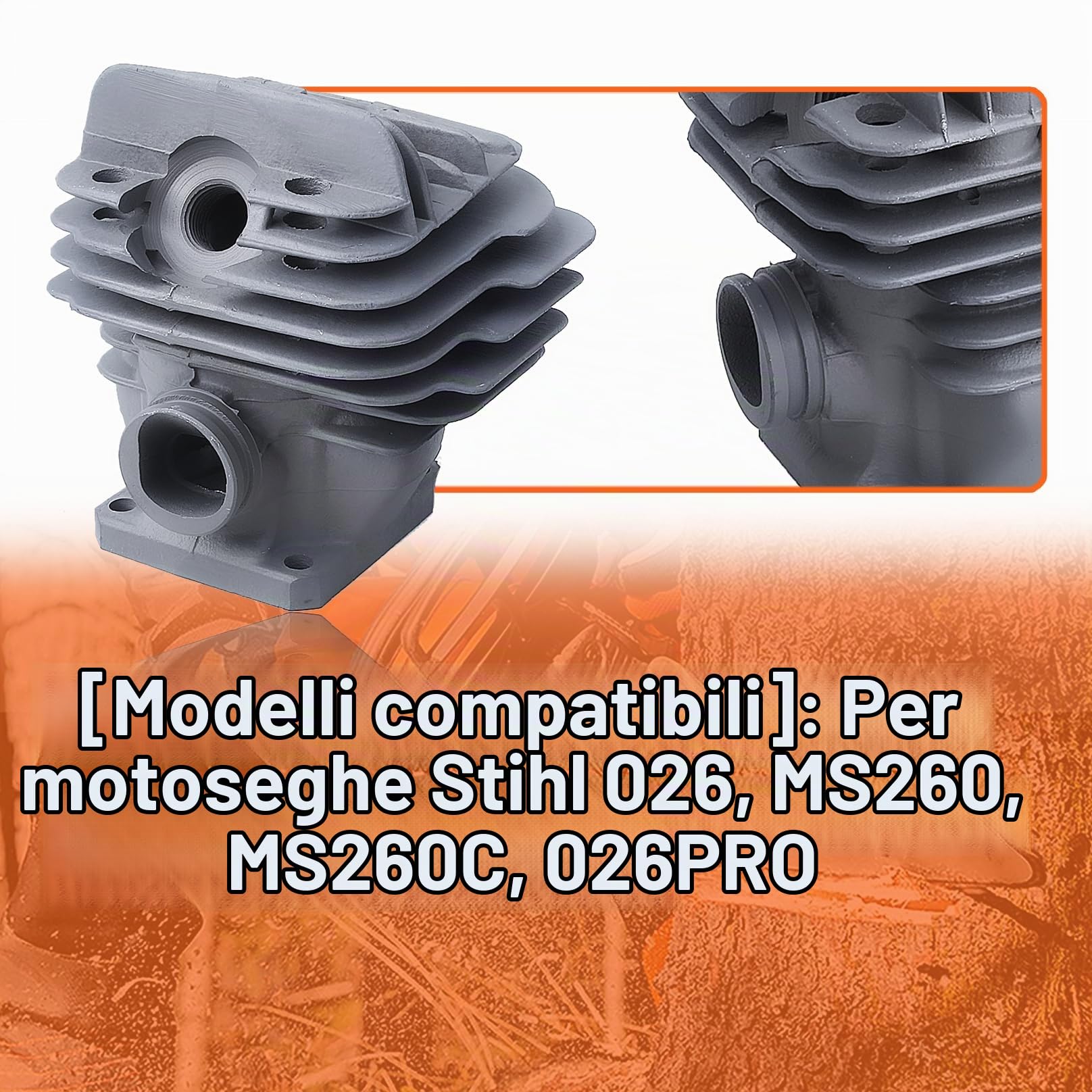 44.7mm Big Bore Cilindro Pistone per Stihl MS260 026 PRO Parti di Ricambio Motosega con Set Guarnizioni Albero Motore Set Paraolio Cuscinetto Ad Aghi Tappo Cilindro Valvola di Decompressione