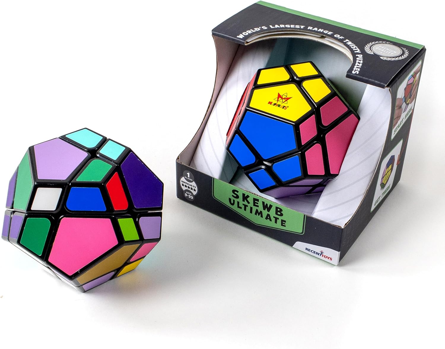 Meffert's Skewb Ultimate - The Original 12-Sided Brainteaser Puzzle Challenge from Recent Toys - Travel Friendly Fun for Ages 9 - Adult
