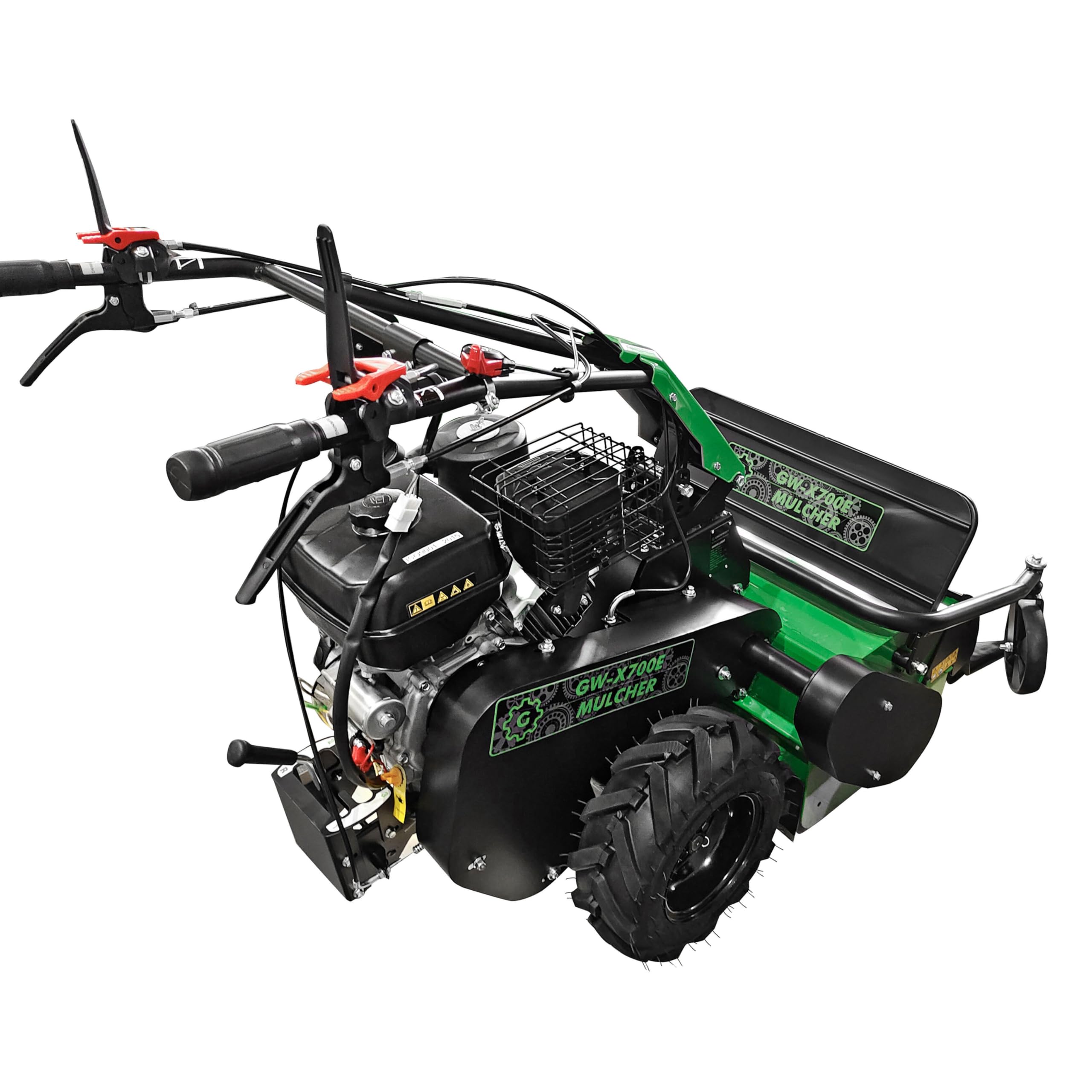 Grünwelt GW-X700E - Mulcher con arranque electrónico (cortacésped y aceite de motor)