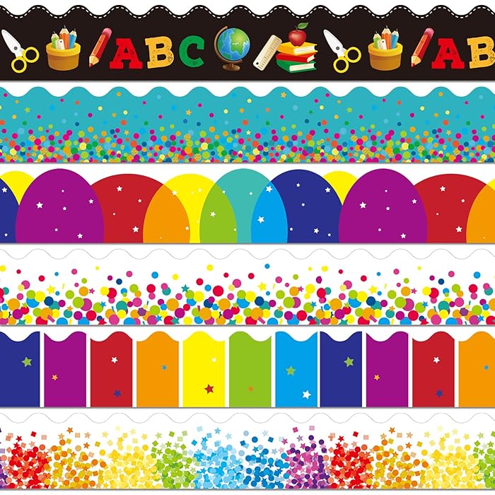 Buy 60 Pieces Bulletin Board Border for Classroom Colorful Classroom