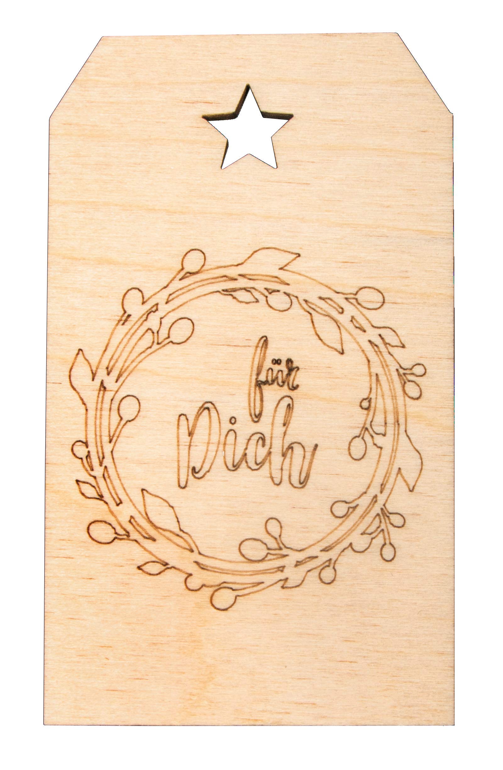 Rayher 62994505 Wooden Pendant for You, FSCMixCred, Natural, 4.8 x 8.2 cm, Normal