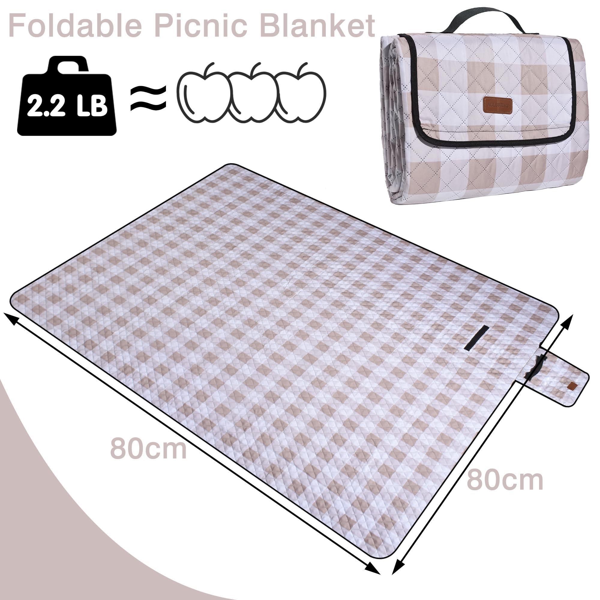 Tapis de pique-nique imperméable surdimensionné, tapis d'extérieur portable, peut être utilisé comme couverture de camping, tapis de plage, couverture de concert, couverture d'activités de