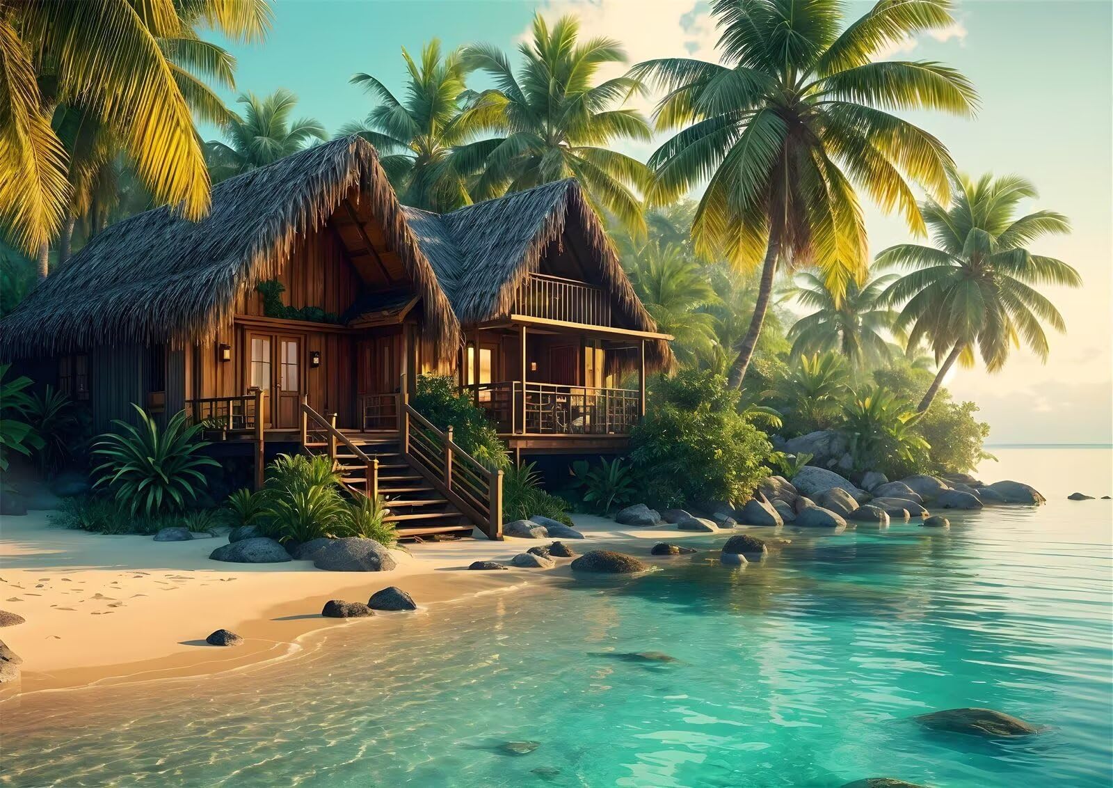 Puzzle 2000 Piezas Adultos Casa del cocotero, Rompecabezas Adultos Dificil 100x70cm, Estimula la Concentración y Antiestrés, Juego de Habilidad para Toda la Familia