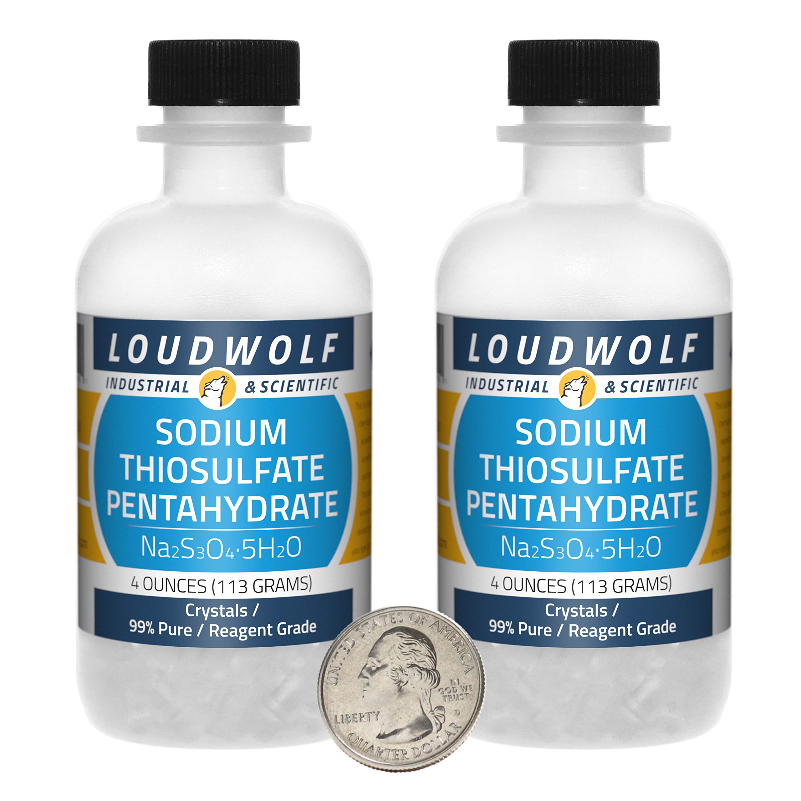 Sodium Thiosulfate Pentahydrate / 8 Ounces / 2 Bottles / 99% Pure Reagent Grade/Crystals