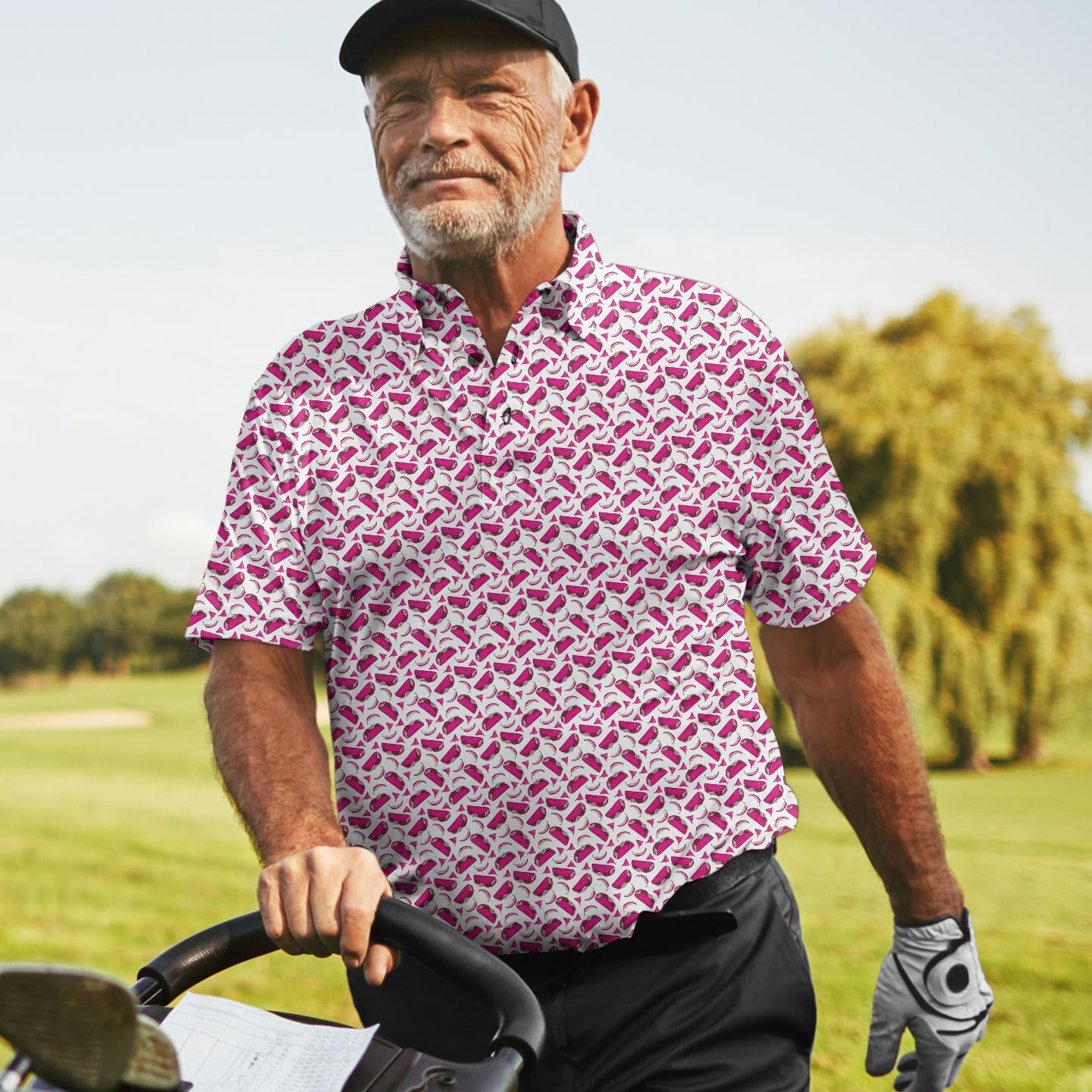 ACEPrints Colorful Hawaiian Polo Shirts for Men Casual Mens Polo Shirts Short Sleeve Golf Shirts for Men