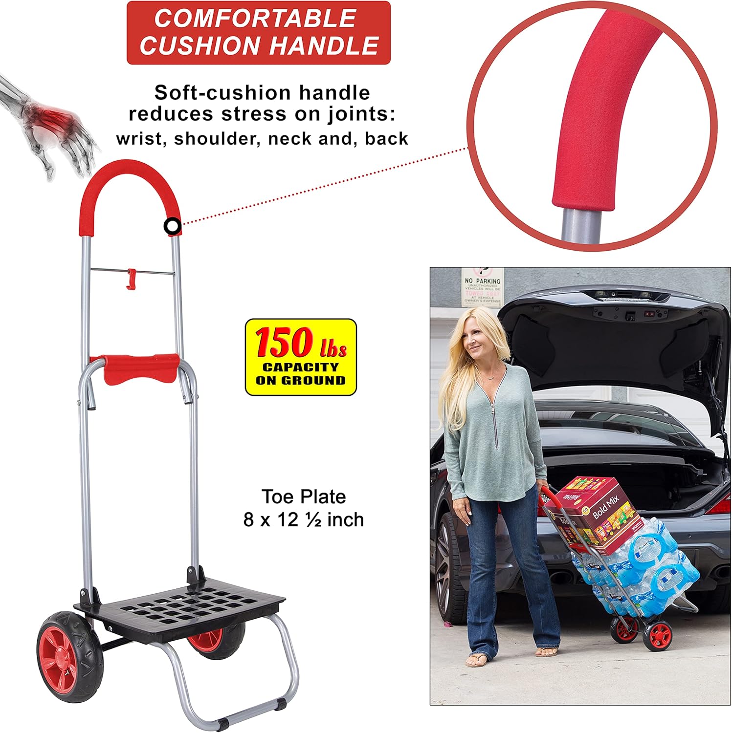 dbest products Mighty Max Personal Dolly, Red Handtruck Cart Hardware Garden Utilty : Everything Else