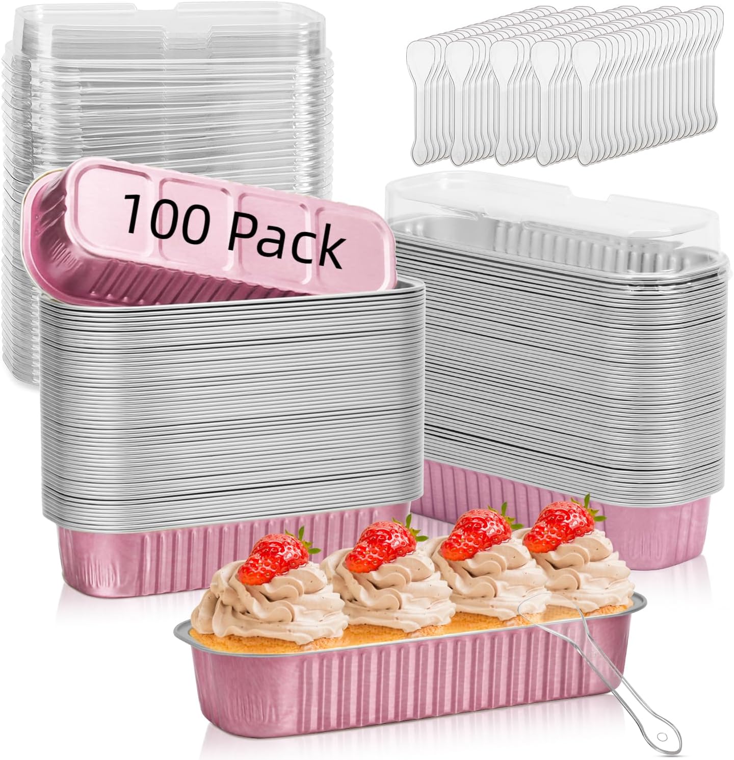 Ruckae 100 Pack Mini Loaf Pan Mini Loaf Baking Pans with