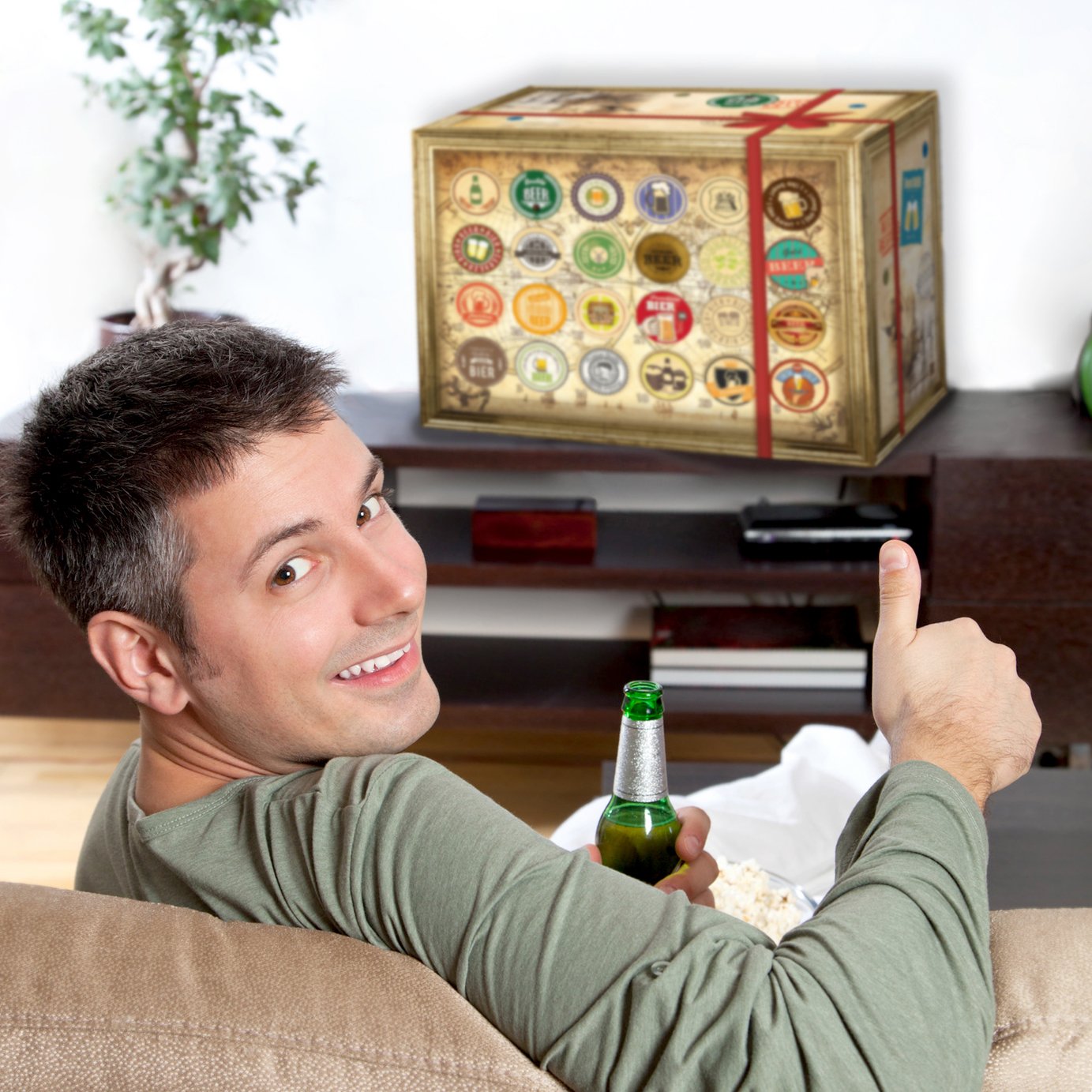 Monatsgeschenke Bier Adventskalender - 24 Biere aus aller Welt für Männer | Adventskalender Erwachsene mit Bierbuch, Bewertungsbogen, Urkunden & Geschenkkarten
