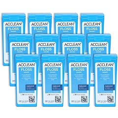 Acclean Dental Floss Shred Resistant Nylon Waxed 200 Yards of Dental Floss Unflavored Office Size 12 Bx