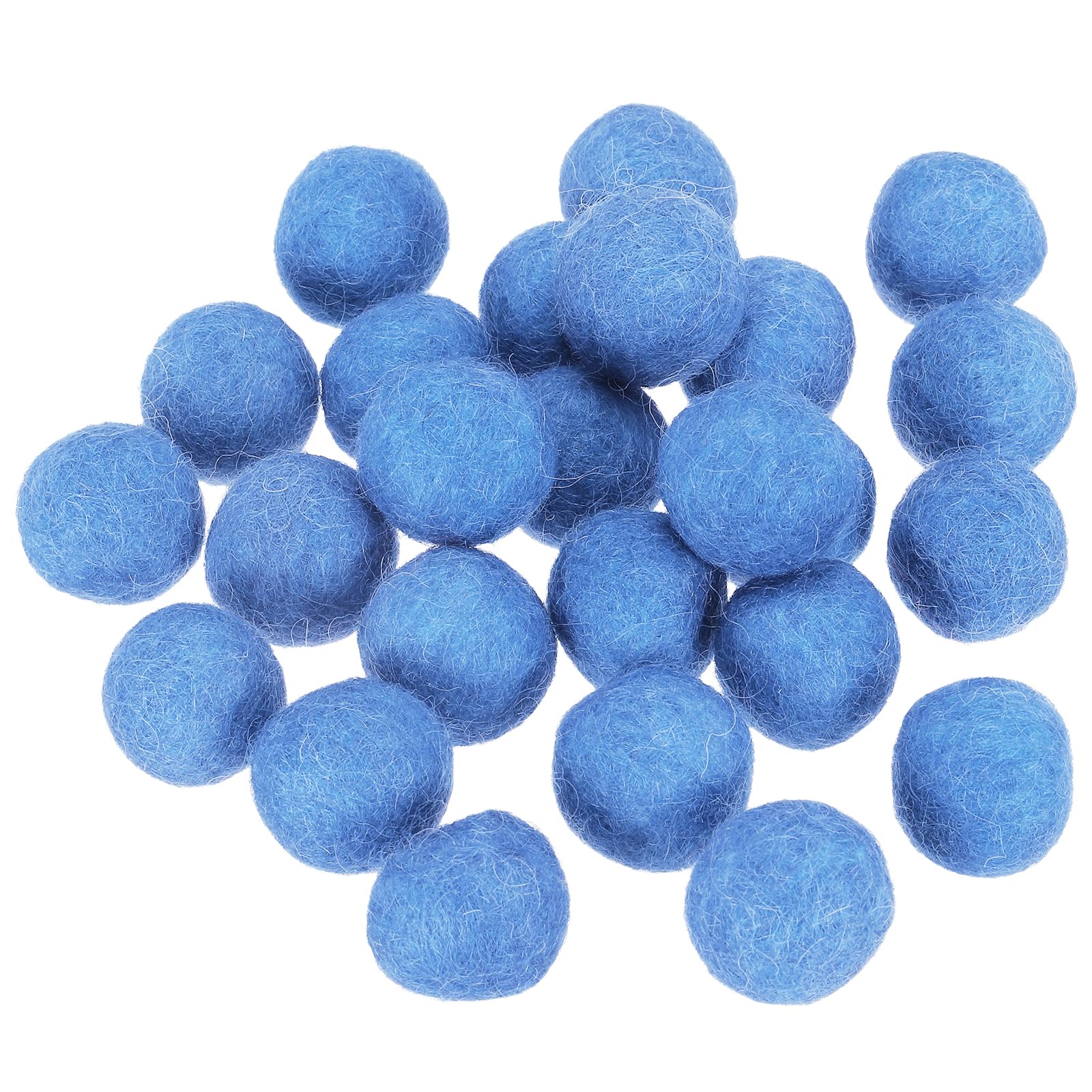 PATIKIL 2cm/0.8" Wool Felt Beads, 25 Pcs Natural Wool Felt Bead Balls Handmade Pom Poms for Craft DIY Projects Felting Garland Home Decor Dream Catcher Party Pompom, Light Blue