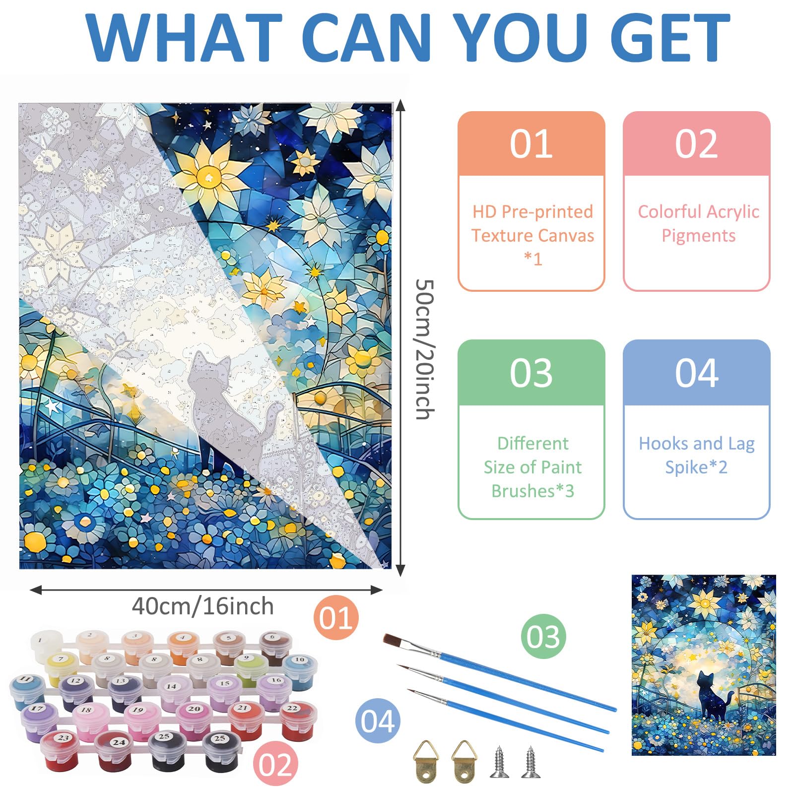 Jomzuci 4 Pièces Peinture Par Numero Adulte, Peinture Numero Adulte