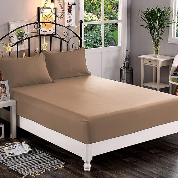 Elegant Comfort 1500 Premium Hotel Quality 1-Piece Fitted Sheet, Softest Quality Microfiber - Deep Pocket up to 16 inch, Wrinkle and Fade Resistant, Twin/Twin XL, Taupe