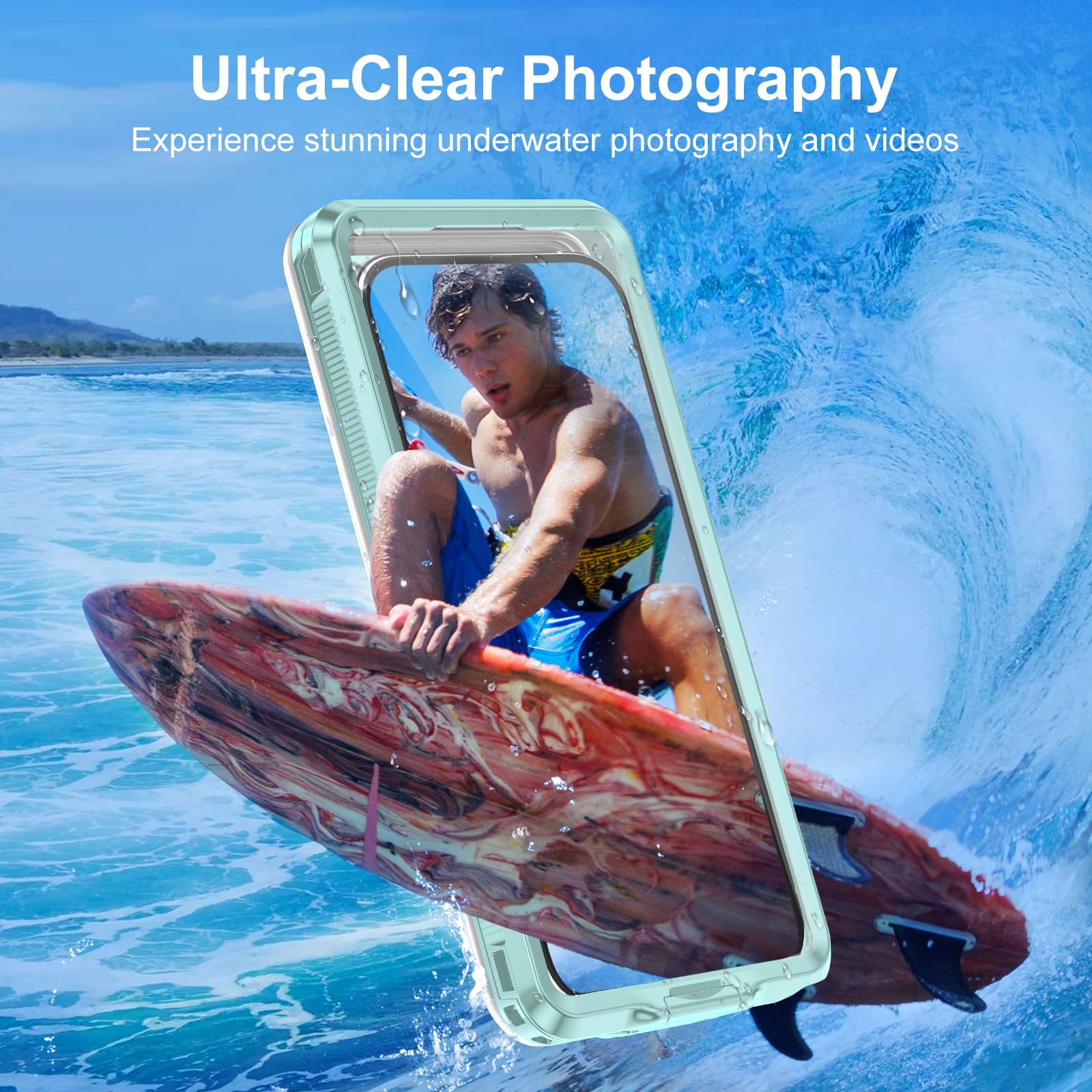 Beasyjoy Custodia impermeabile per telefono, custodia per telefono subacquea e snorkeling subacqueo, custodia universale con auto-controllo impermeabile fino a 6,9 pollici, per iPhone 15/14/13/12/11 e